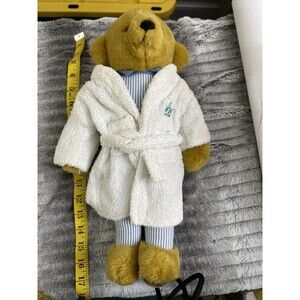 16” Merrythought Teddy Bear Gold Mohair Ironbridge Shrops England The Savoy Robe